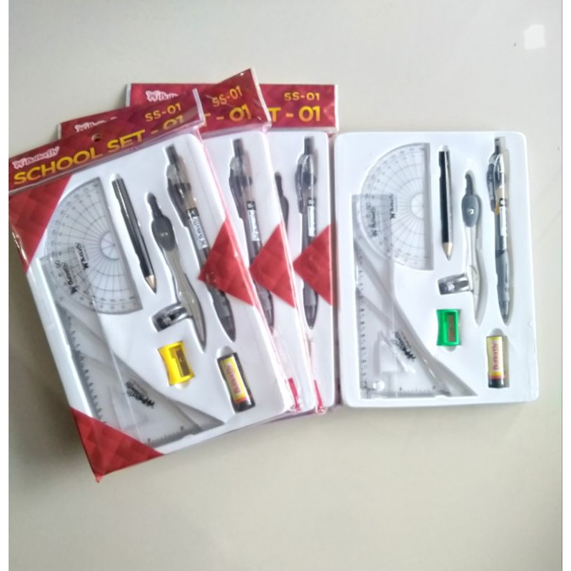 Jual Garisan Set Penggaris School Set 01 Butterfly ( Set ) [ Original ...