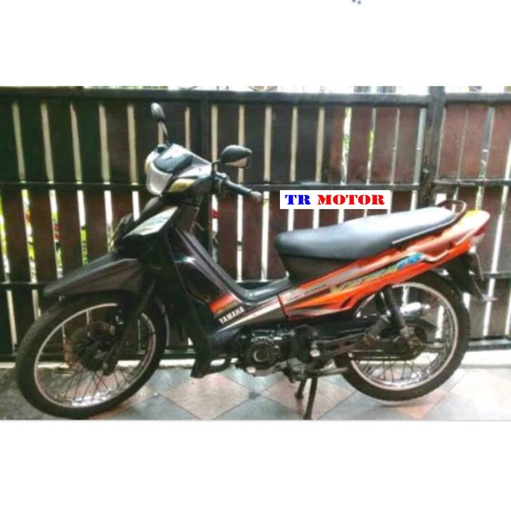 Jual Striping stiker polet motor Yamaha Vega r 2004 hitam oren list ...
