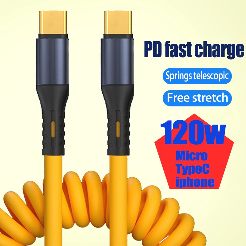 Jual PD Super fast charging can retractable spring line mobile phone ...