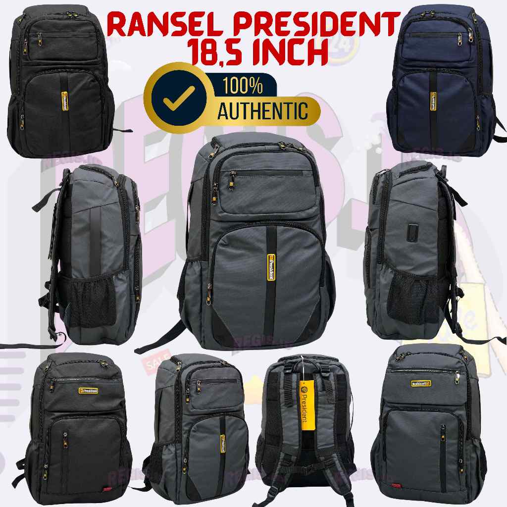 Jual RANSEL PRESIDENT ASLI 3693, 3696 100% ORIGINAL PARASUT POLIESTER ...