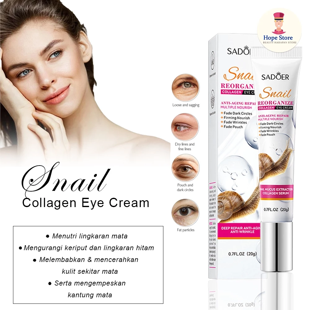 Sadoer Eye Serum Treatment Mencerahkan dan Mengencangkan Kantung Mata Keriput 20g | AutoStock