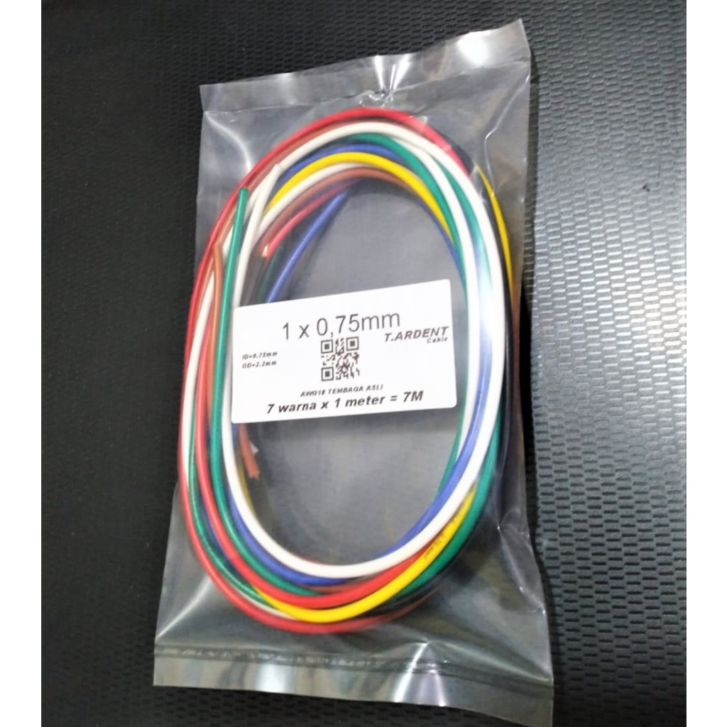 Jual Kabel Body 0.75 mm Kelistrikan Mobil Motor Serabut tembaga 7 warna ...