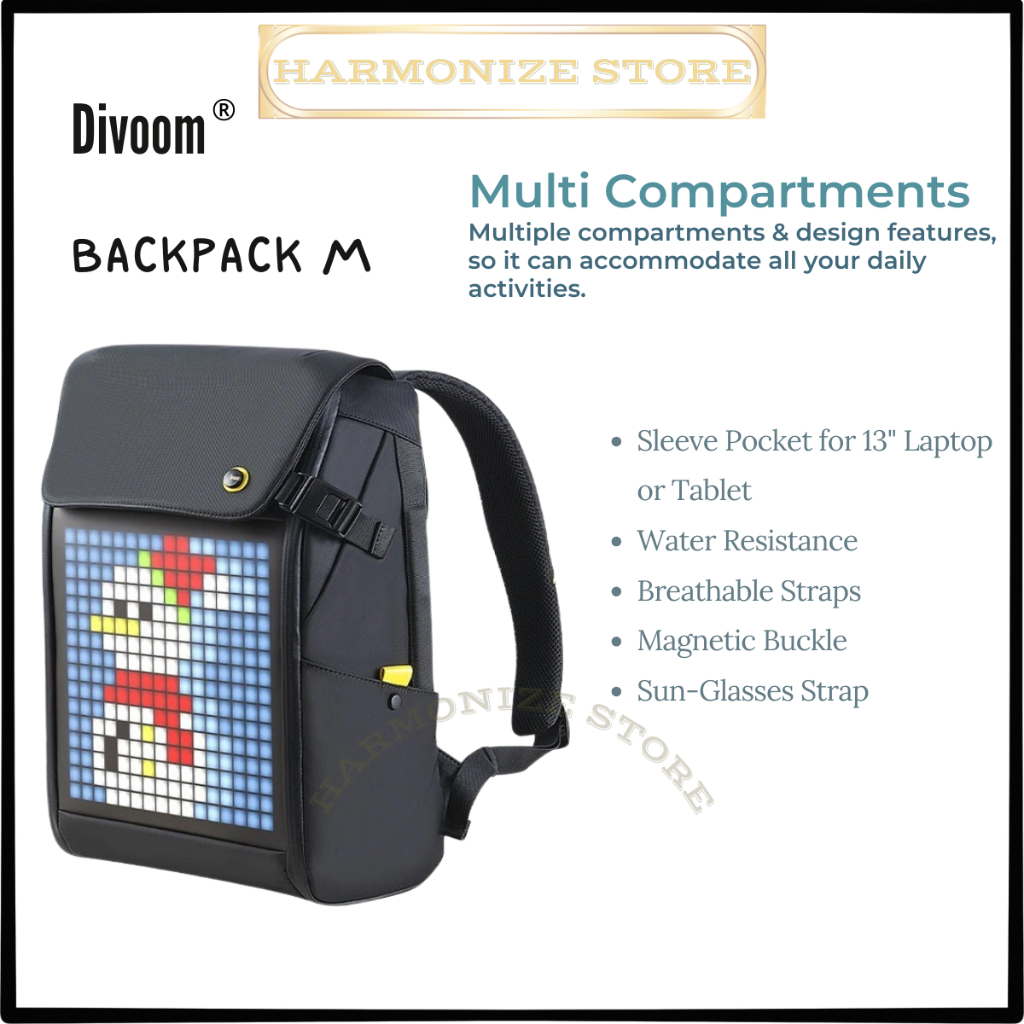 Jual Divoom Pixoo Backpack M Pixel Art Led Display Tas Ransel | Shopee ...