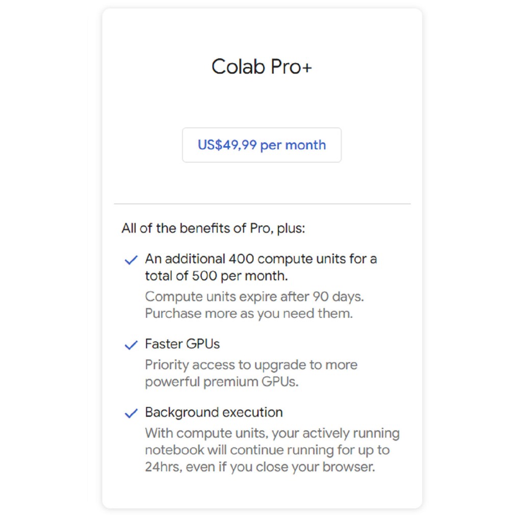 Jual Langganan Google Colab Pro+ Premium Amanah, Terpercaya dan Cepat ...