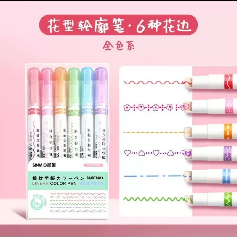 Jual Linear Color Pen Spidol Garis Warna (6 Pcs) | Shopee Indonesia