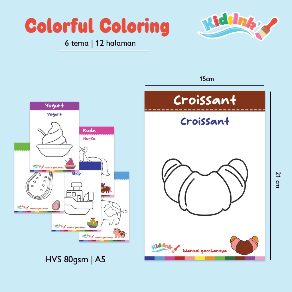 Jual KIDSINK Mainan Edukasi Colorful Coloring Page / Lembar Mewarnai ...