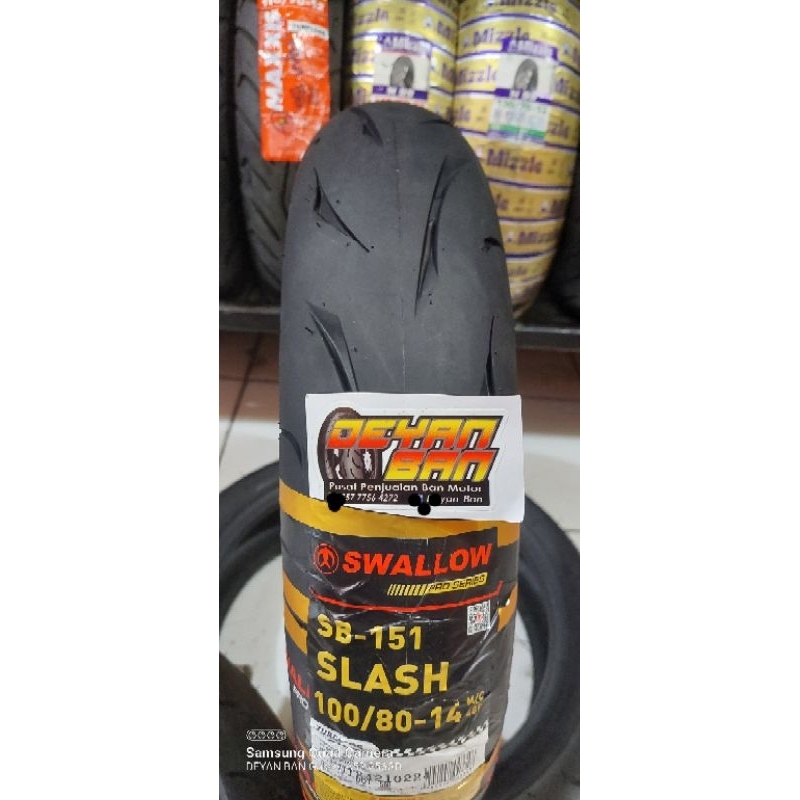 Jual Ban motor SWALLOW SLASH 100/80-14 Tubeles | Shopee Indonesia