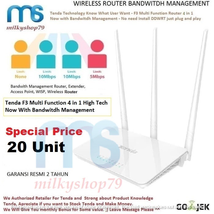 Jual Paket Tenda F3 Wireless Router 300Mbps 20 Unit | Shopee Indonesia