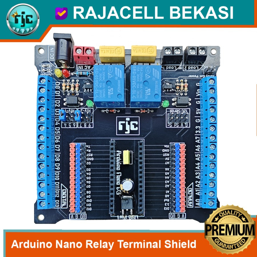Jual Arduinoo Nano V3 2ch Relay Shield Terminal Extension Baseboard Dev ...