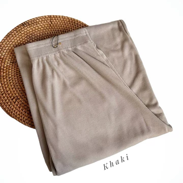 Celana Kulot Premium Jumbo Bigsize Rib Knit Celana Panjang Wanita Bahan Adem Nyaman