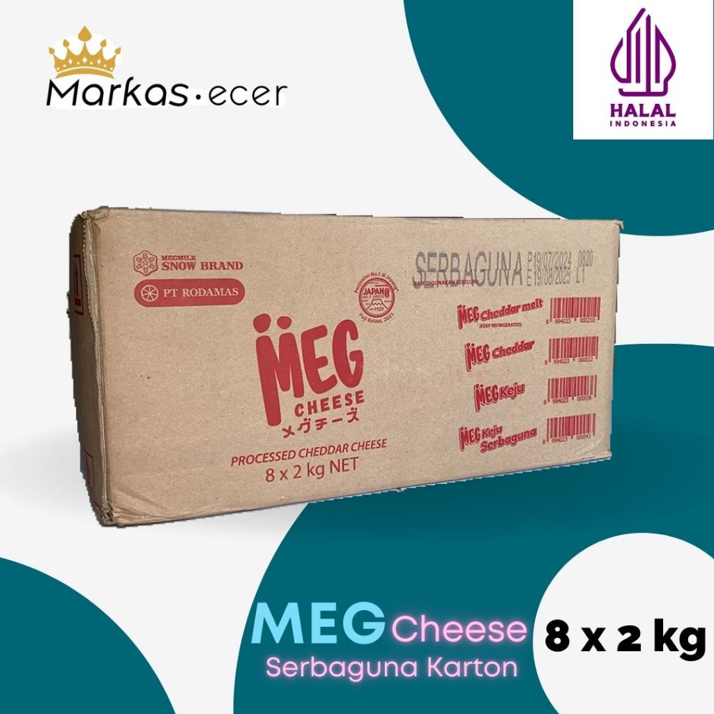 Jual Keju Meg Cheddar Hijau Serbaguna 2kg HALAL Karton | Shopee Indonesia