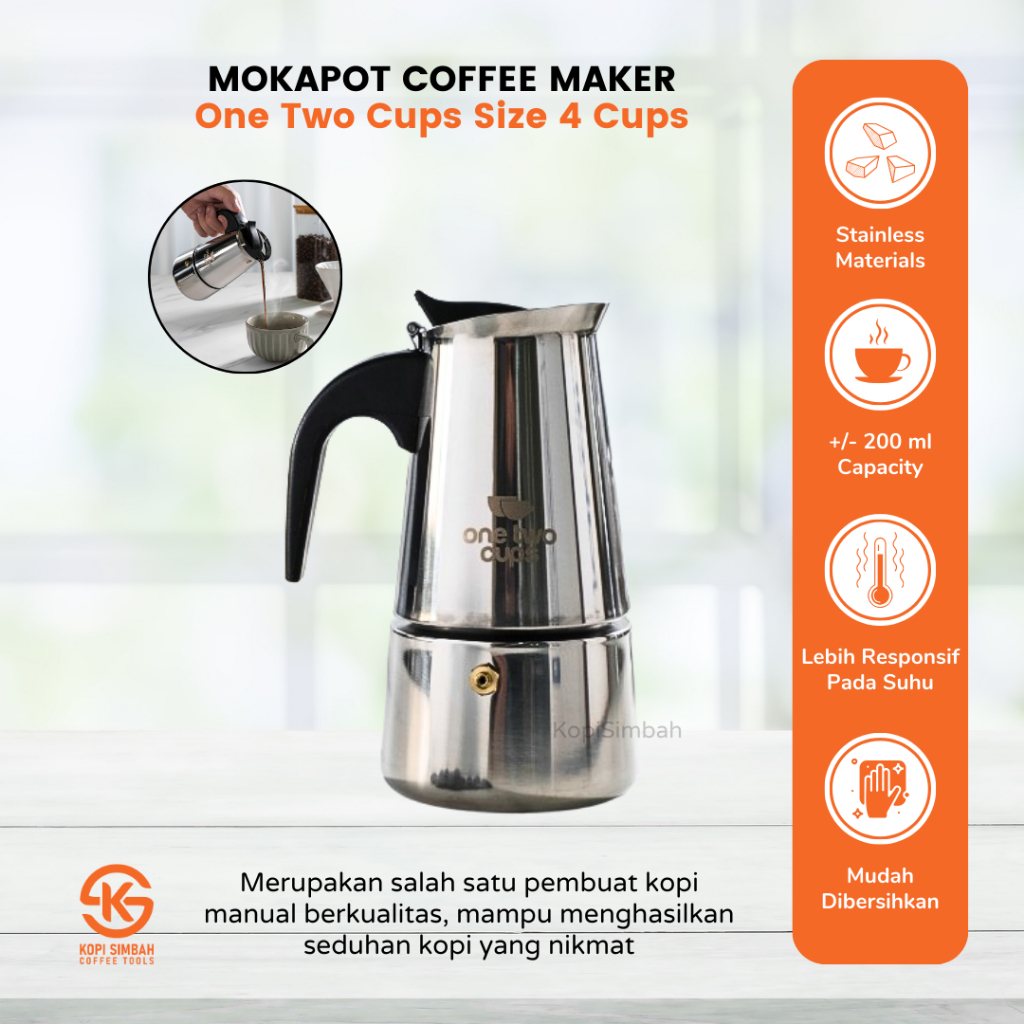 Jual Mokapot Stainless Steel cups Kopi Coffee Espresso Maker - Main Image