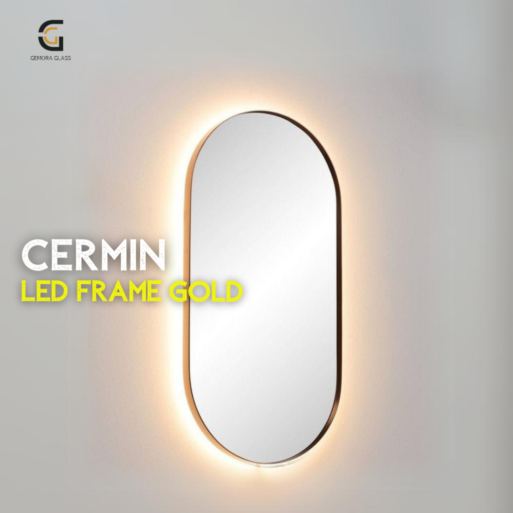 Jual Cermin Dinding Aesthetic Kapsul Frame LED ( Free Packing)/ Cermin ...