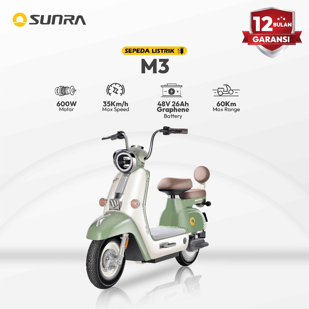 SUNRA M3 Sepeda Listrik 48V 26Ah sepeda listrik Dengan Pedal