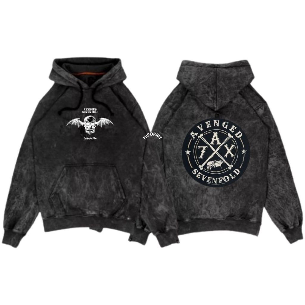 Jual SWEATER HOODIE WASHED AVENGED SEVENFOLD JAKET SANDWASH BAND
