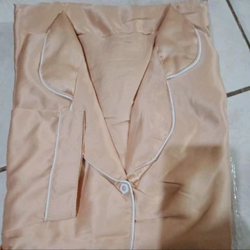 BA B26 Baju Tidur Piyama Satin Polos Lengan Pendek Celana Panjang Setelan Baju Tidur