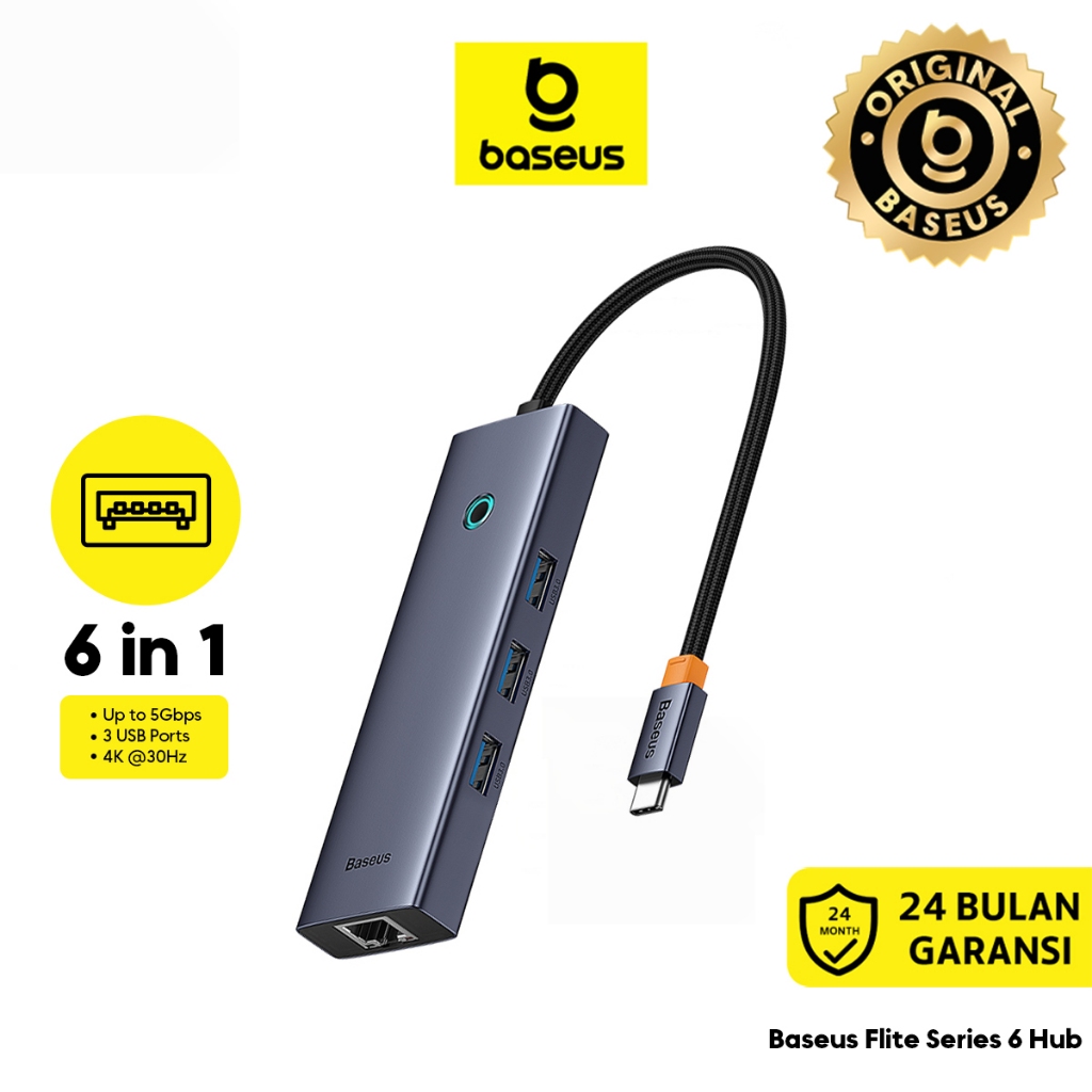 Jual Baseus Flite Series 6 Port USB HUB Docking Station Type-C to HDMI ...