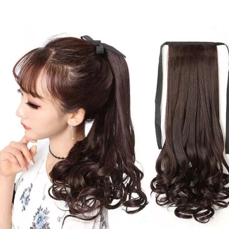 Jual Spesial Hari Ini YM Ikat Rambut Palsu Model Gelombang Panjang 35cm ...