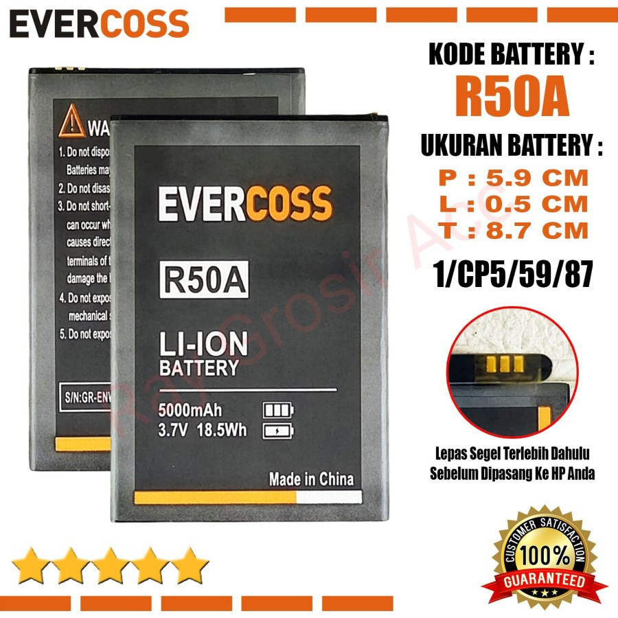 Jual Baterai Original Evercoss R50A , R50B Winner Y2 Plus , Y2 Power ...
