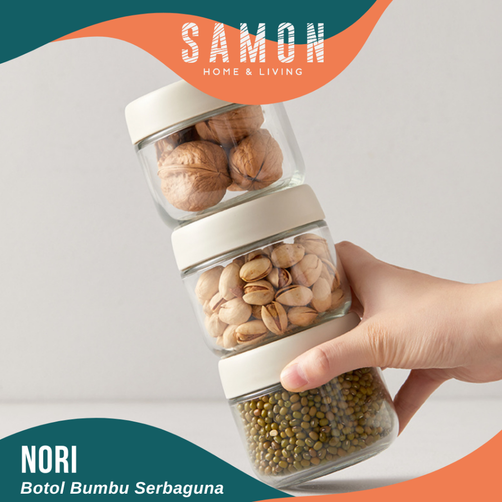 Jual SAMON - NORI Wadah Cemilan Estetik Container Gula Garam Serbaguna ...