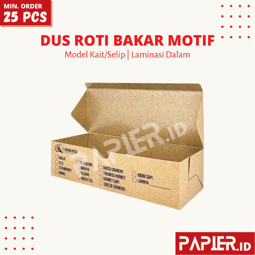 Jual Box Roti Bakar Motif uk. M & L Tebal 310gr Laminasi Dalam Bahan ...