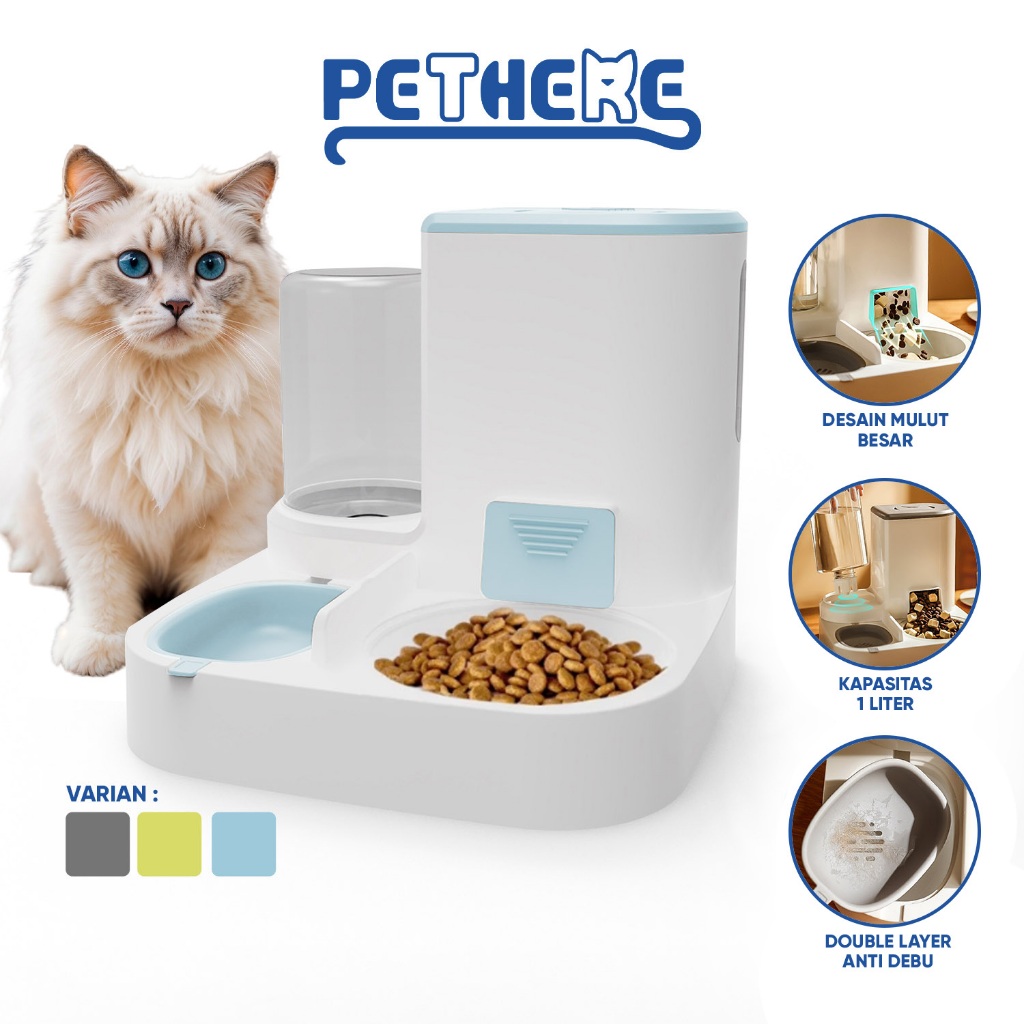 Jual DISKON 75%! PET THERE Tempat Makan Kucing Otomatis M76/Tempat ...