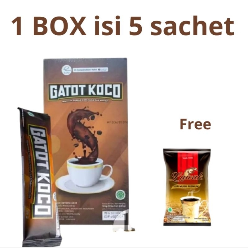 Jual KOPI GATOT KOCO ORIGINAL 1 BOX ( FREE 5 SACHET BONUS) | Shopee ...