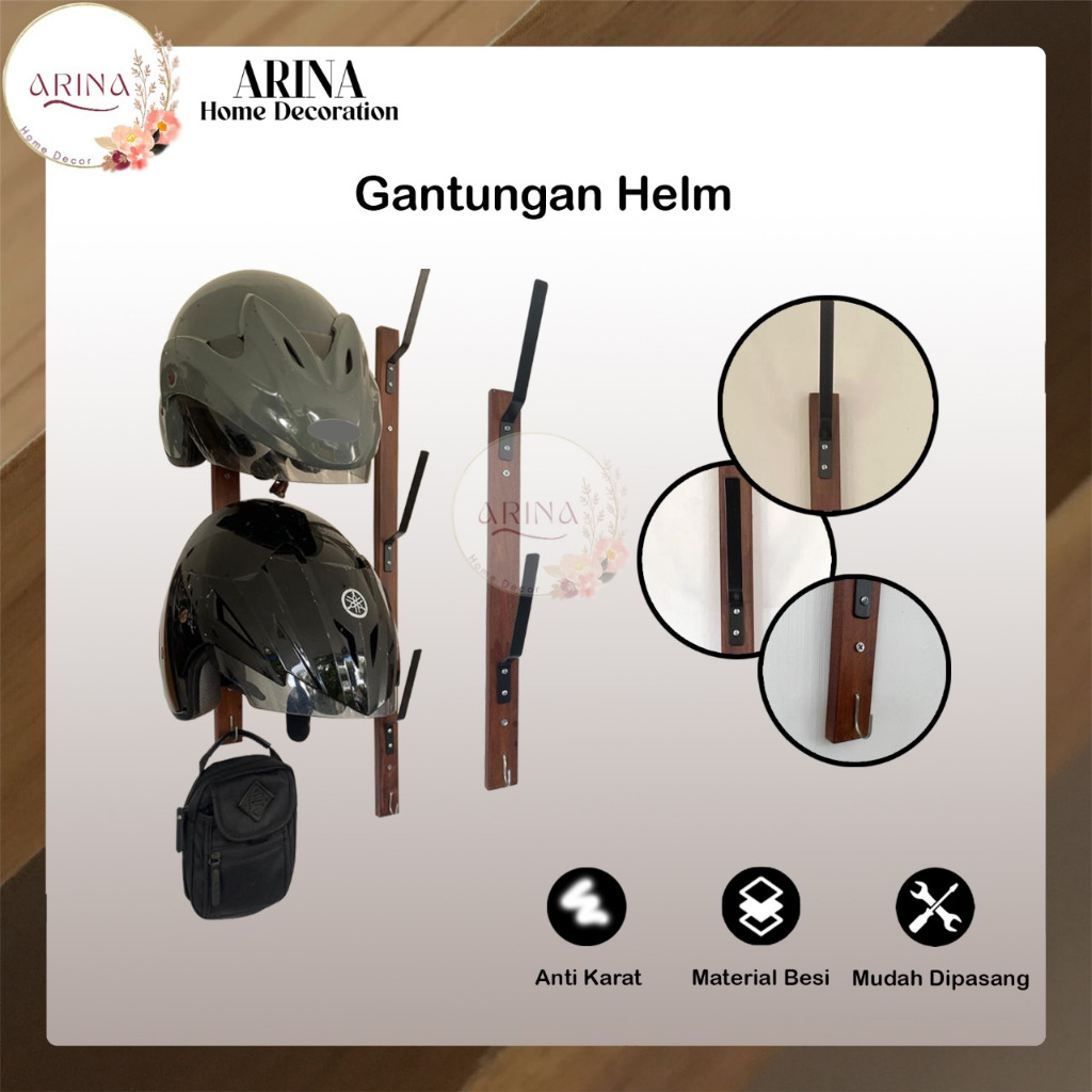 Jual Rak Gantungan Helm Dinding/Rak Penyimpanan Helm/Tempat Wadah Helm ...