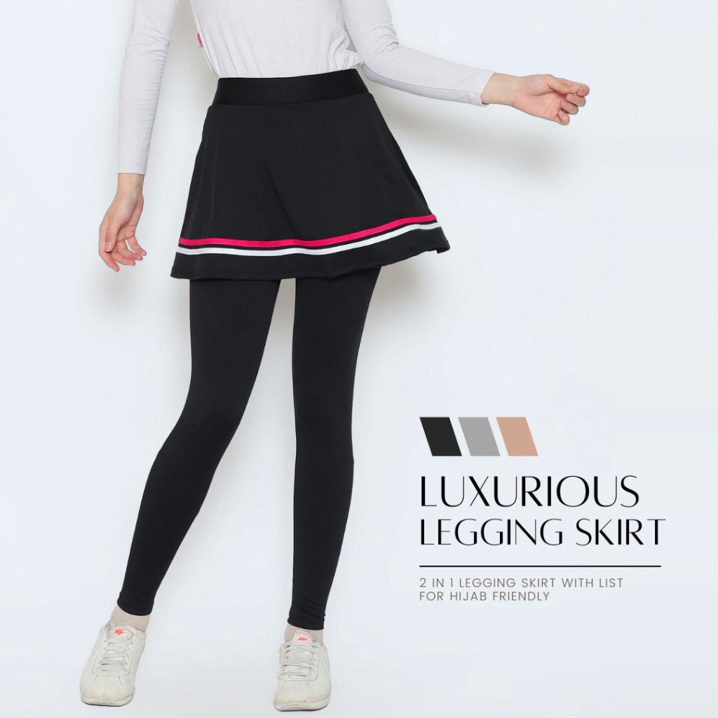 Jual ELITE Legging Rok Premium with Aurora List | Polyester Spandex ...