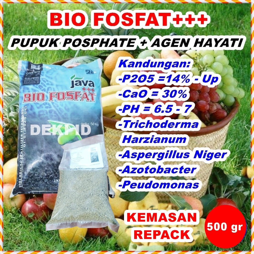 Bio Fosfat Java 500 gr Repack Pupuk Pospat Plus Tricoderma Agen Hayati Organik Tanaman Javamas