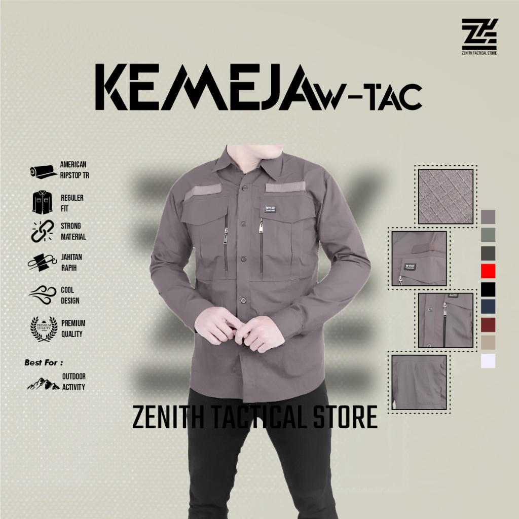 Jual Zthtactical.id - Kemeja Tactical Lengan Panjang Premium W-Tac Pria ...