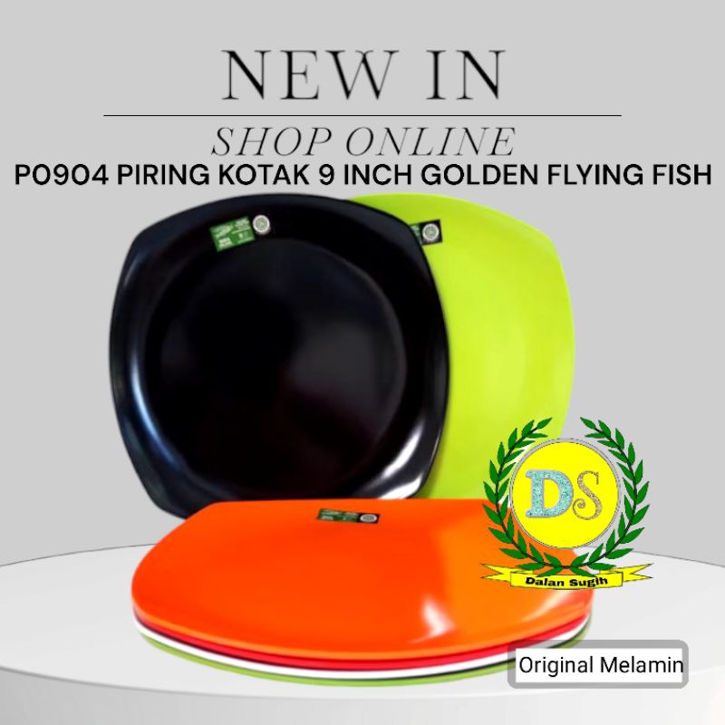 Jual Original Melamin P0904 Piring Kotak Ceper 9 Inch Golden Flying ...