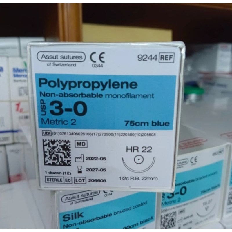Jual Polypropylene 3/0 HR22 (monofilament blue non absorbable) | Shopee ...