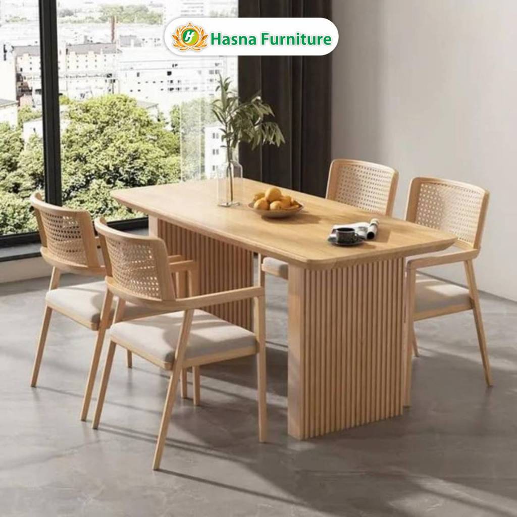 Jual Set Meja Makan Minimalis Modern Kayu Jati | Shopee Indonesia