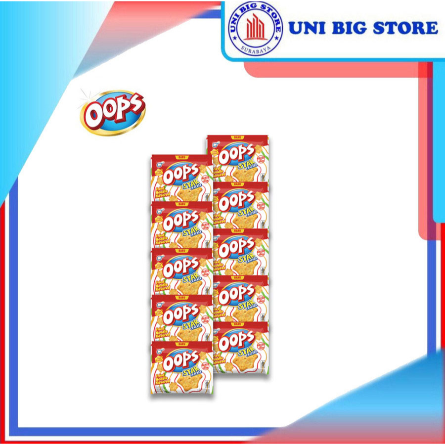 Jual Oops Crispy Star Crackers Fried Noodle Flavored 10 gr x 10 pcs ...