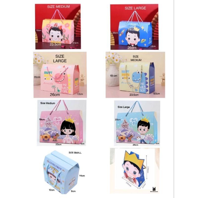 Jual GOODIE BAG ULANG TAHUN ANAK UKURAN KECIL,SEDANG, BESAR PAPER BAG ...