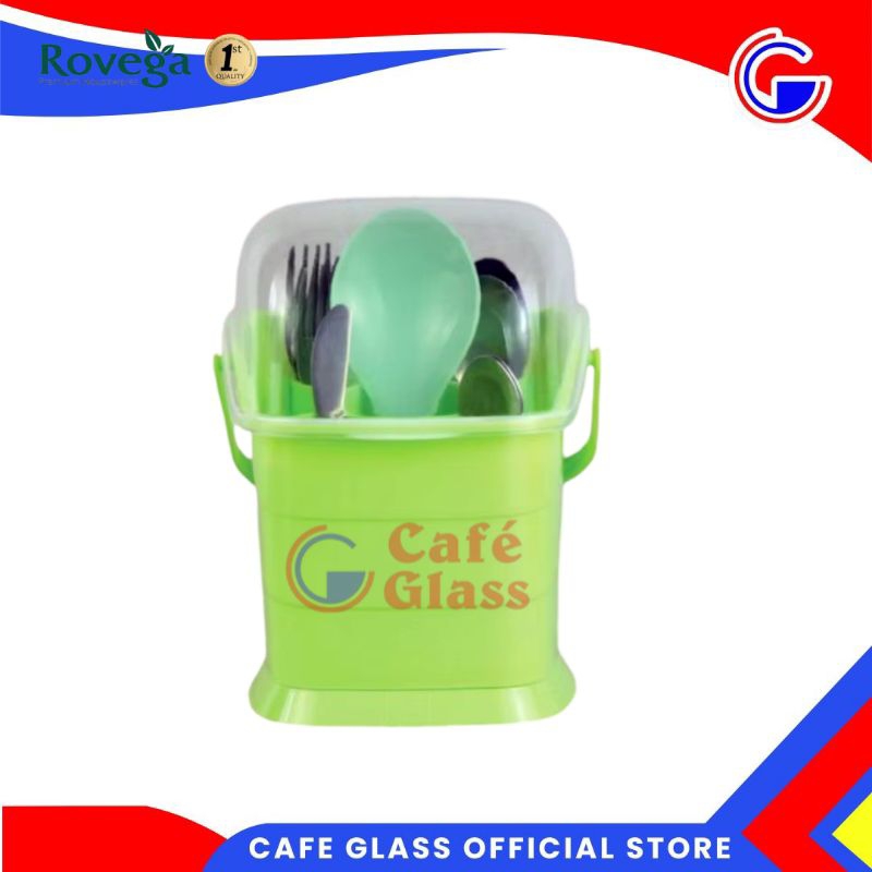 Tempat Sendok + Tutup / Wadah Sendok Garpu / Alat Meja Resto Warung Rapi / Cutlery Holder / Chs-2025 Spoony