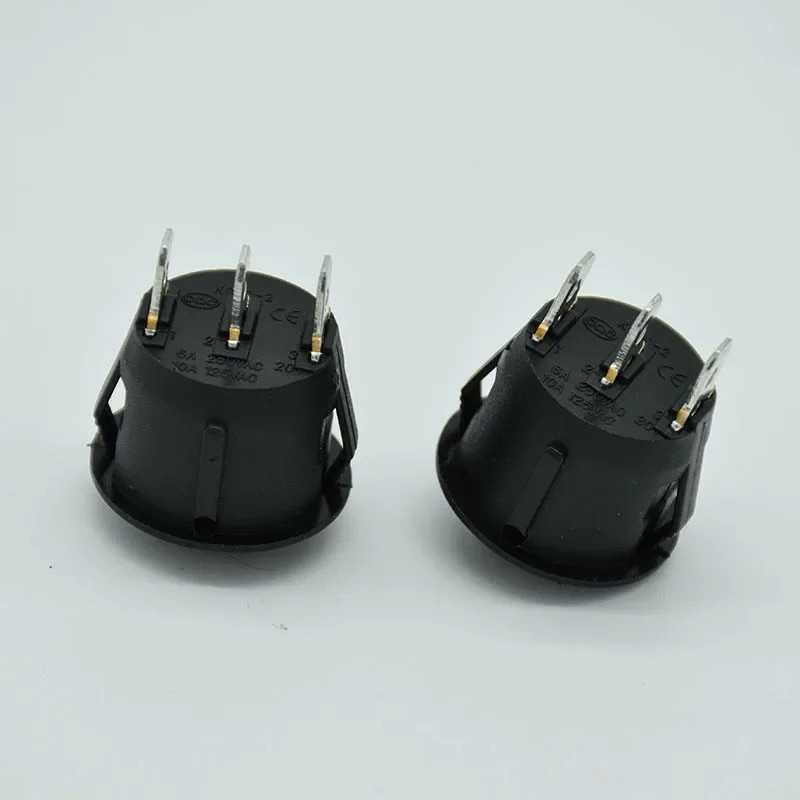 Jual Saklar KCD1 22mm Rocker Switch Round Black 3Pin ON-OFF ON-OFF-ON ...
