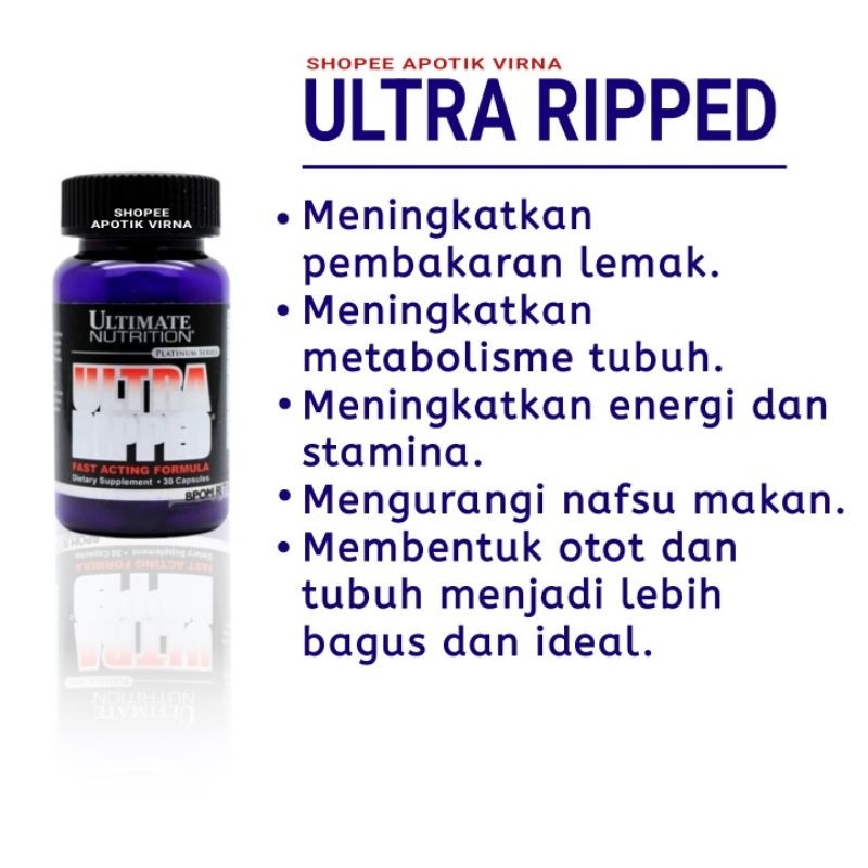 Jual Suplemen Pembakar Lemak Pembentuk Otot Tubuh Ampuh ULTRA RIPPED ...