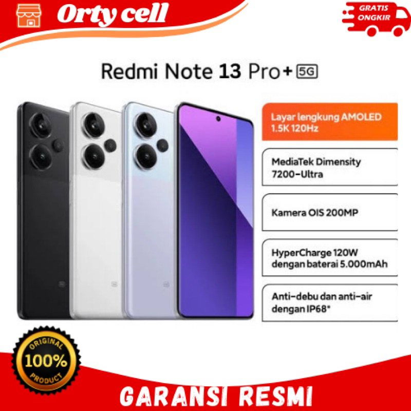 Jual Xiaomi Redmi Note 13 Pro+ Pro Plus 5G 12/512GB Mediatek 6.67 ...