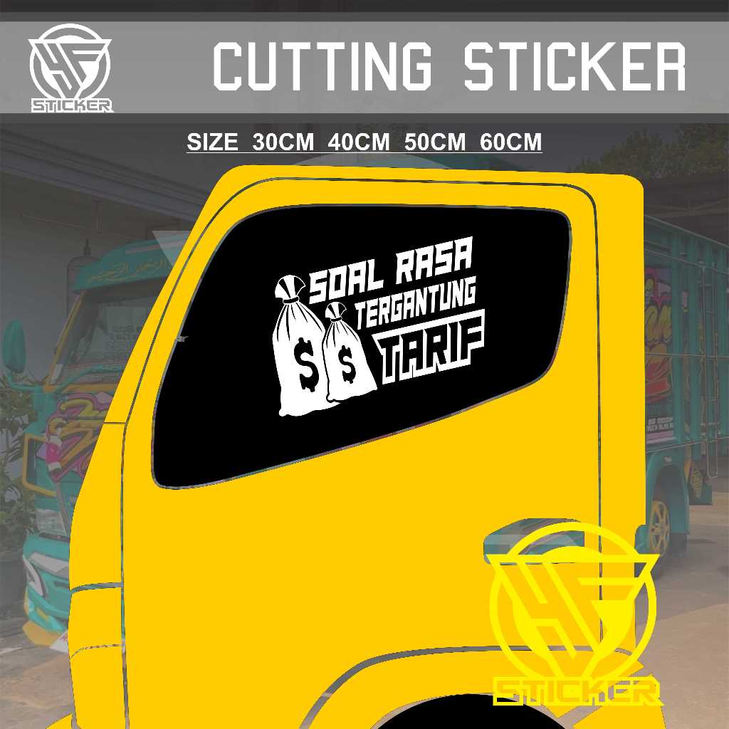 Jual Stiker viral SOAL RASA TERGANTUNG TARIF cutting variasi kaca mobil ...