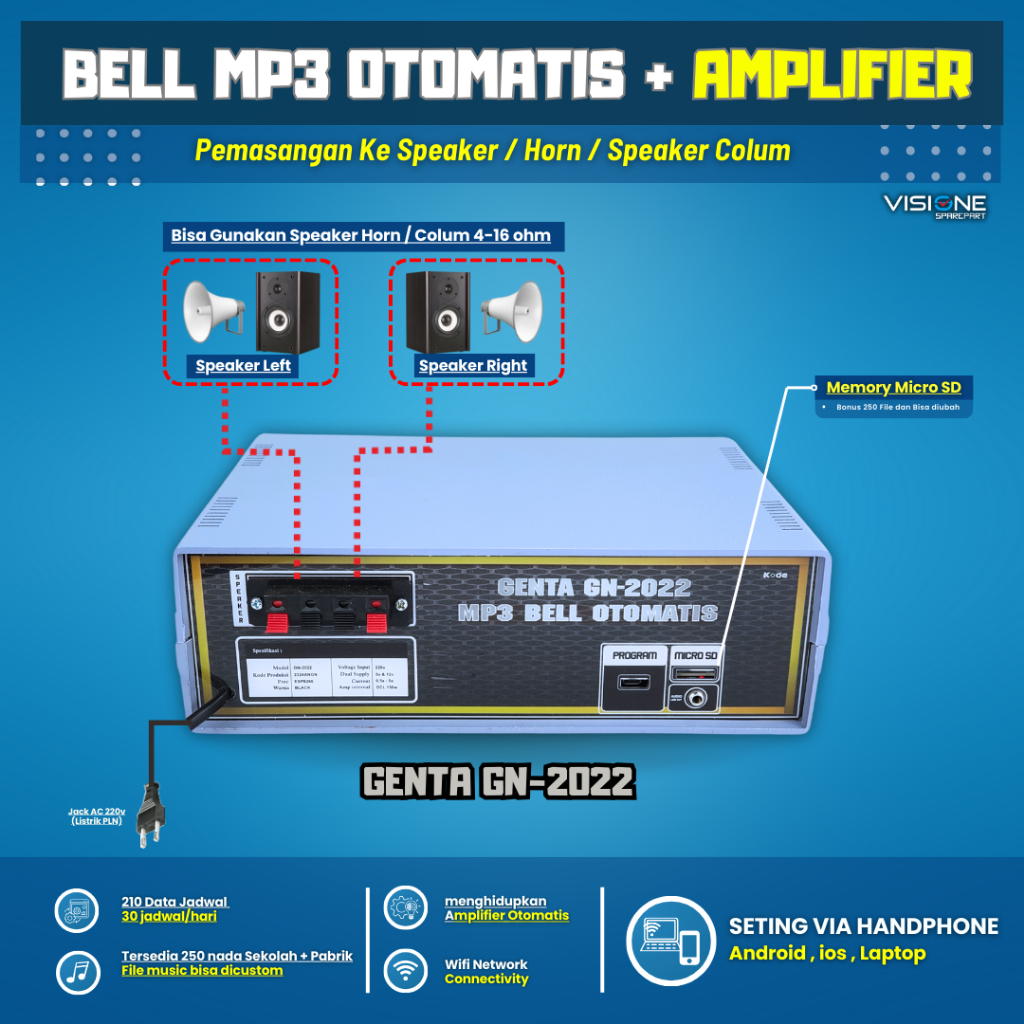 Jual Bel Sekolah Otomatis Bel Pabrik Bel Kantor Pabrik Suara Baru Timer ...
