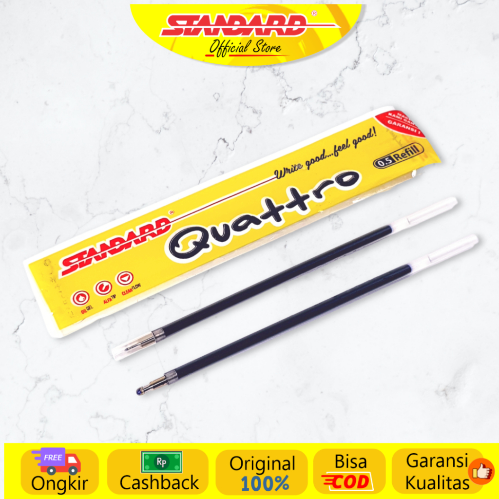 Standard - Refill Pulpen Quattro 0.5 / 1.0 - Oil Gel ( Isi Pulpen / Pena / Ballpoint )