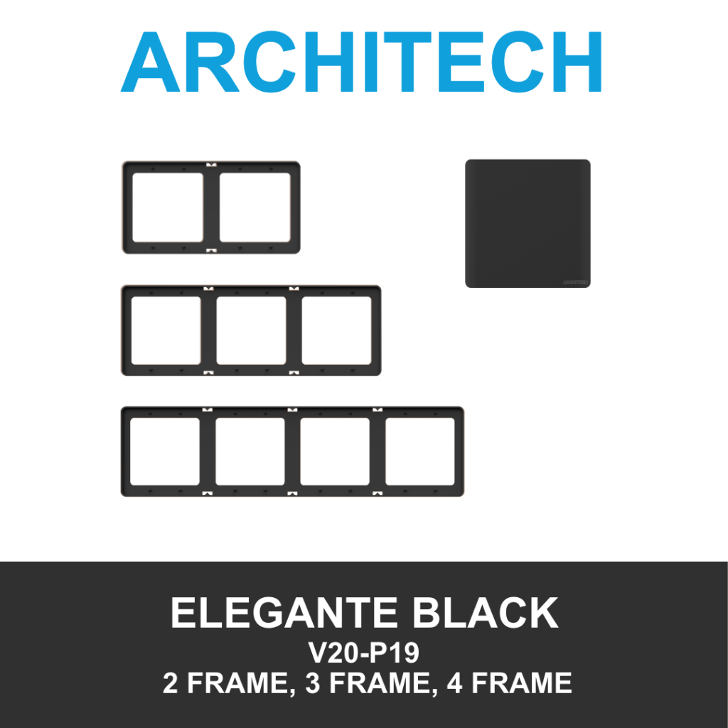 Jual Architech ELEGANTE V20 BLACK FRAME / BINGKAI Stop Kontak / SAKLAR ...