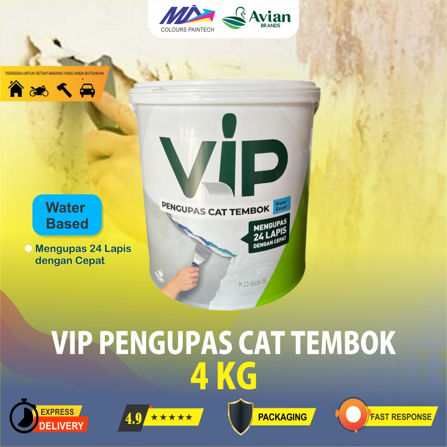 Jual VIP PAINT REMOVER WATERBASE AVIAN 4 KG (PENGELUPAS CAT TEMBOK ...