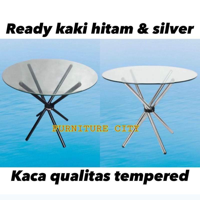 Jual meja kaca bulat meja makan meja tamu meja pameran meja bar meja