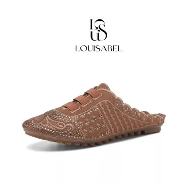 LOUISABEL Lace Ballerina Ribbon Sepatu Flat Shoes Loafer Wanita LSB JN337