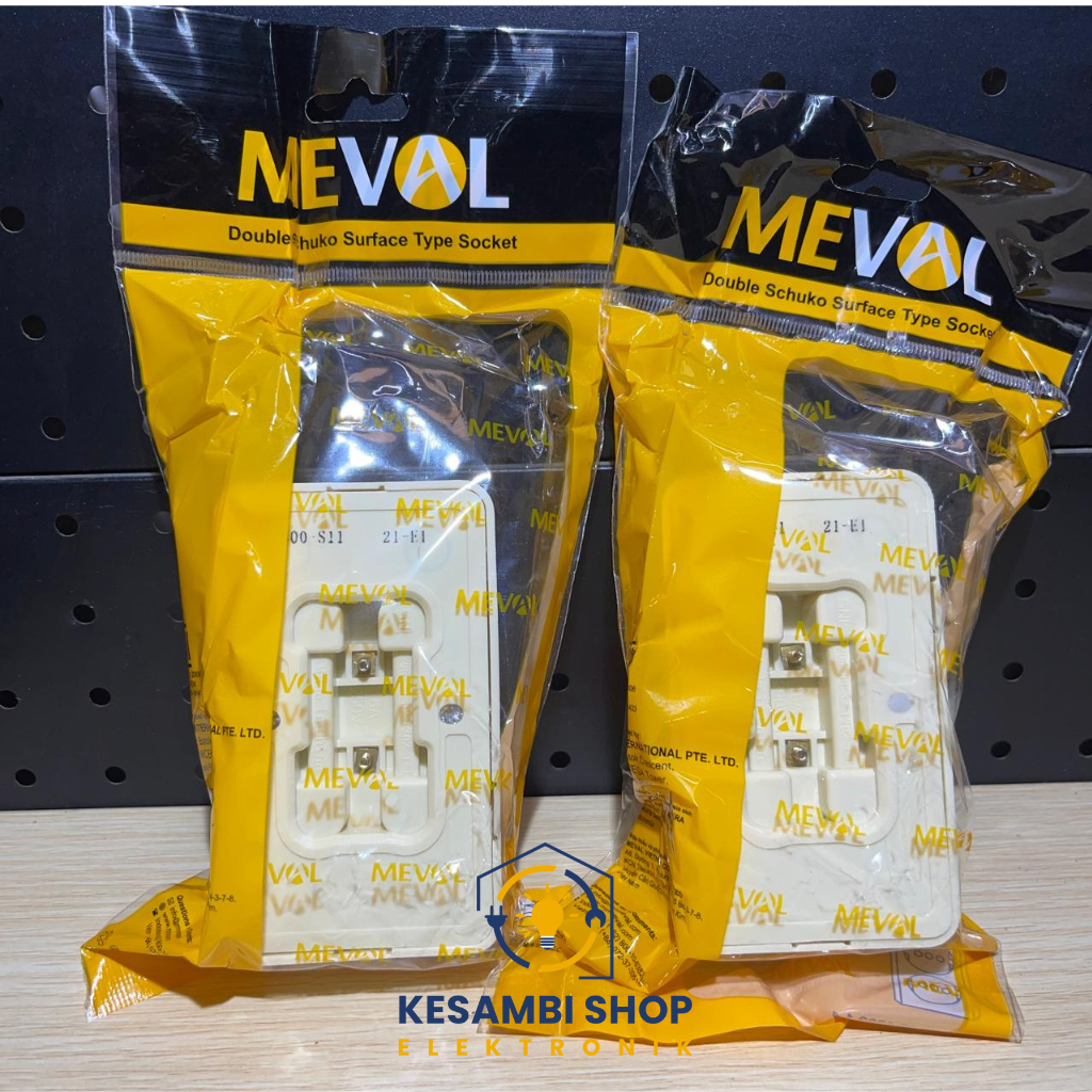 Jual MEVAL OB STOP KONTAK ARDE DOUBLE CREAM SOCKET OUTBOW 2 LUBANG 500 ...