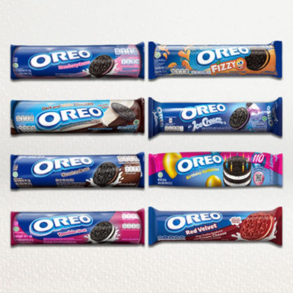 Jual oreo biskuit cream rasa vanila strawberry coklat | Shopee Indonesia