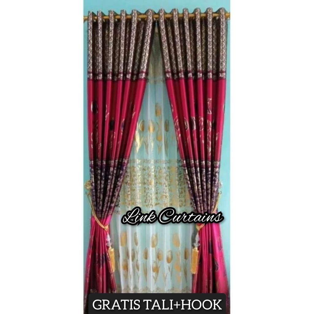 Jual Gorden Blackout Tebal Motip Bunga Tulip Mewah | Shopee Indonesia